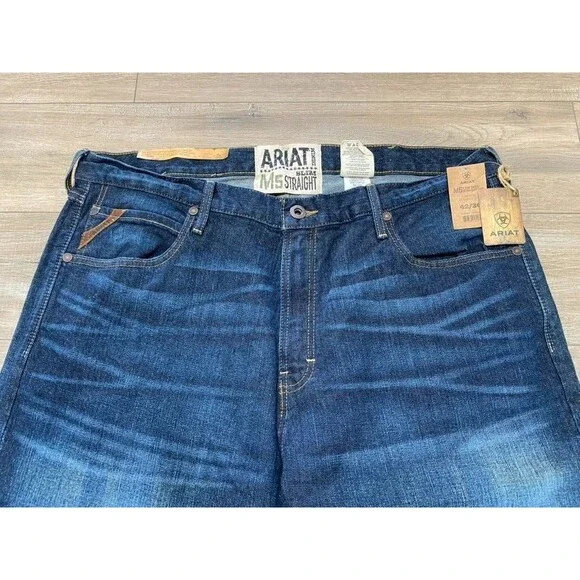 Ariat M5 Mens 42X36 Low Rise Straight Western Dark Blue Durham Denim Jeans